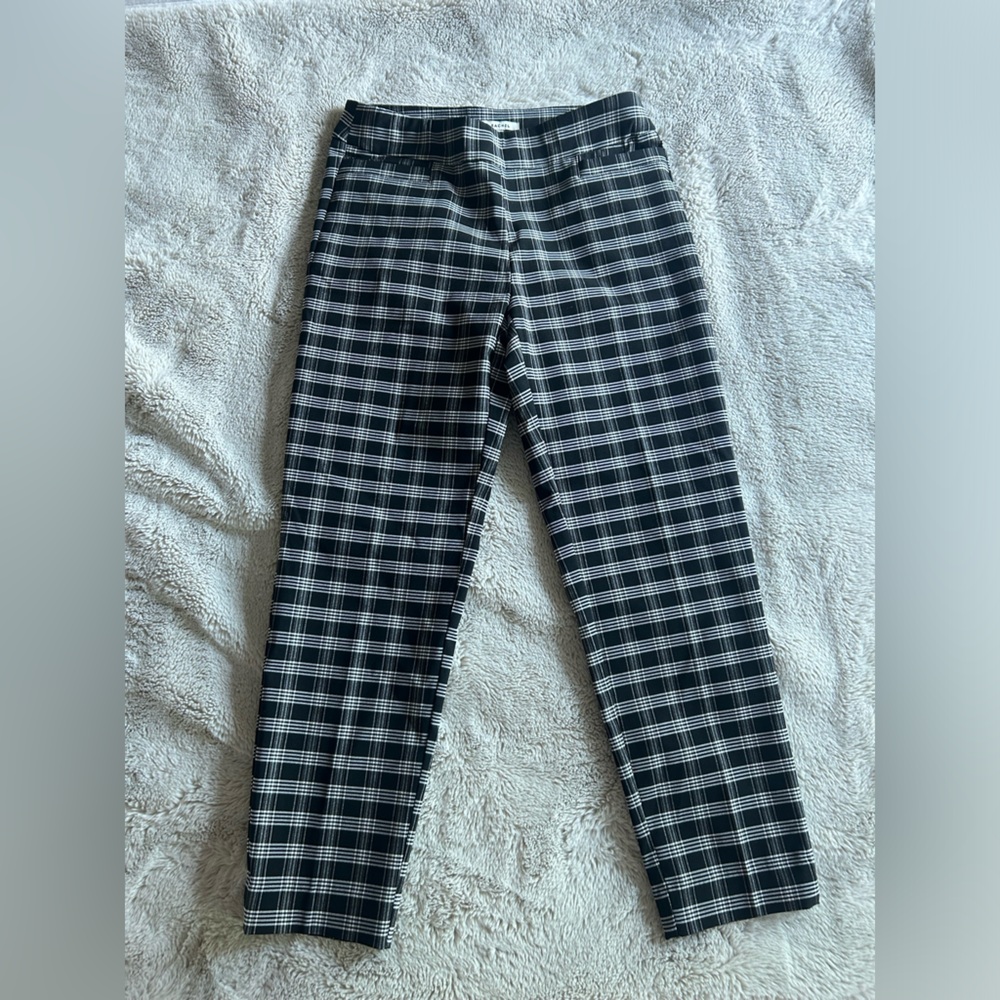 Black and White Plaid Dress Pants - Professional Pants